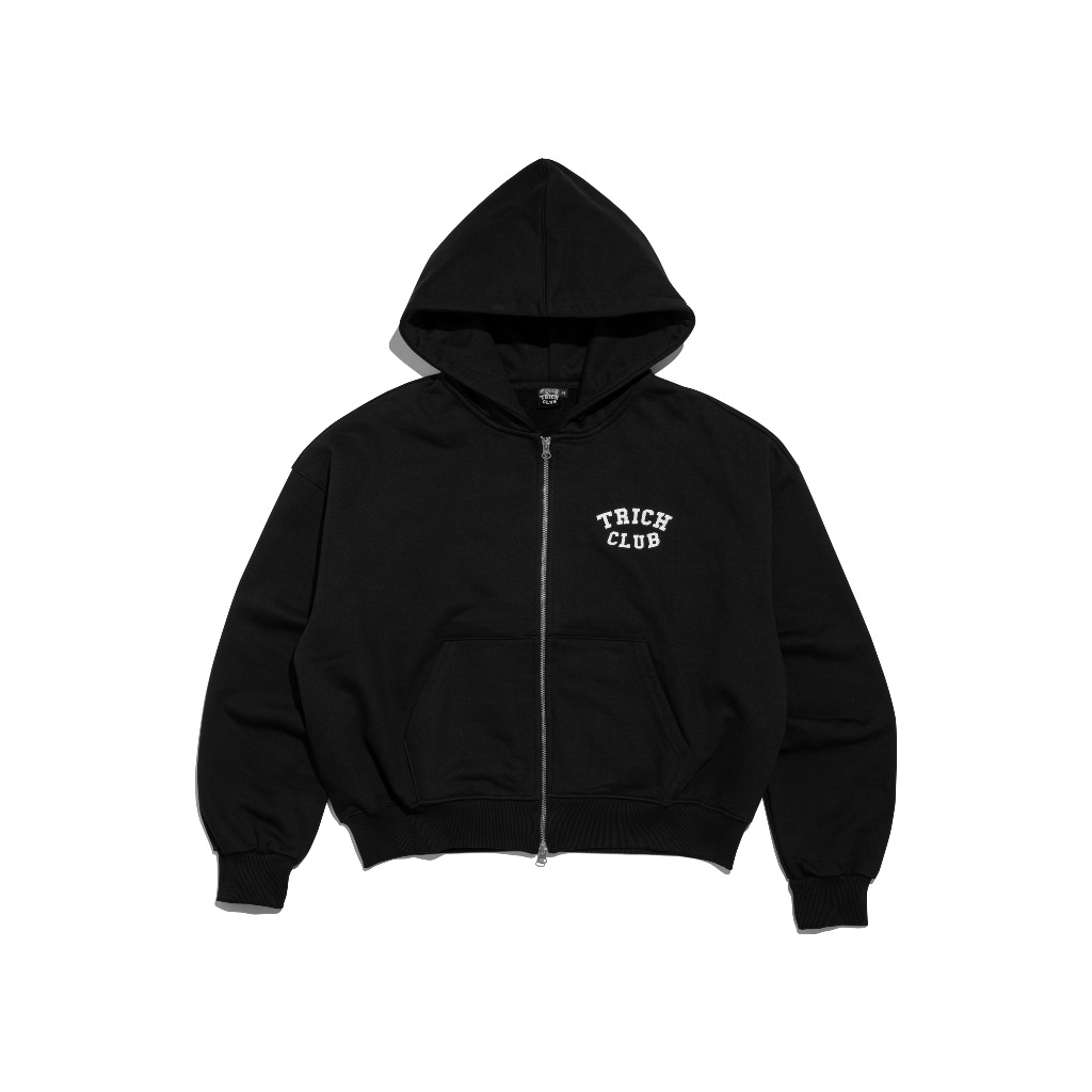 TRICHCLUB LOGO HOODIE ZIP - BLACK