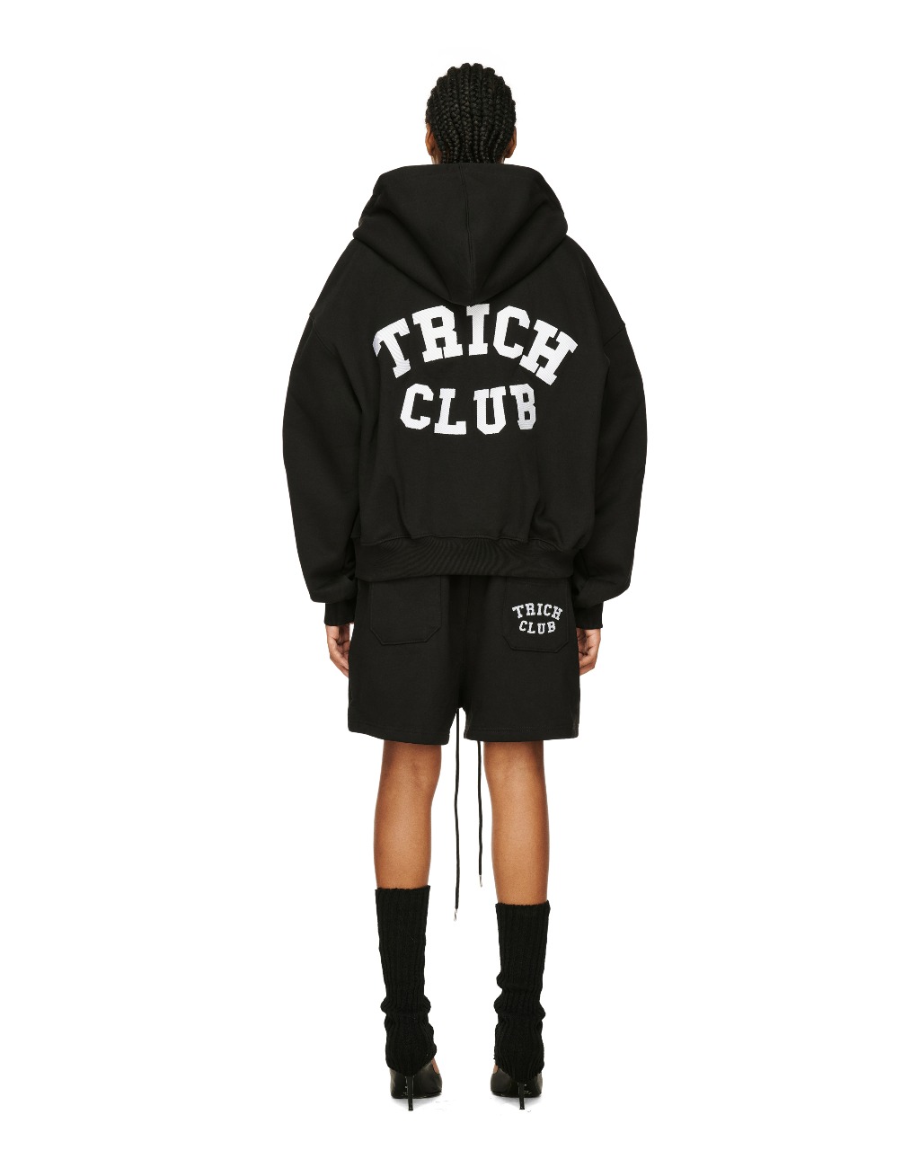 TRICHCLUB LOGO HOODIE ZIP - BLACK